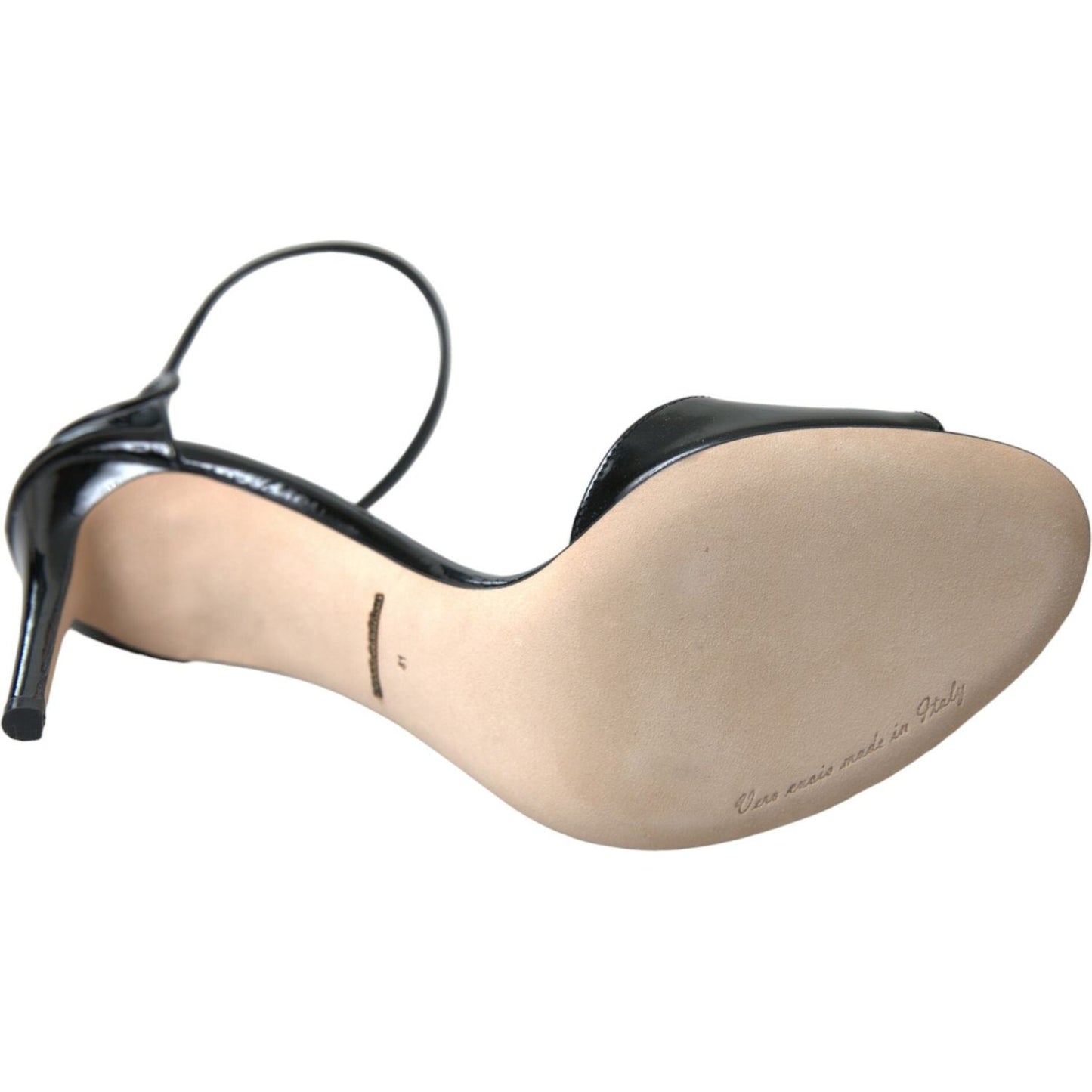Dolce & Gabbana Black KEIRA Leather Heels Sandals Shoes Dolce & Gabbana Rosy Brown