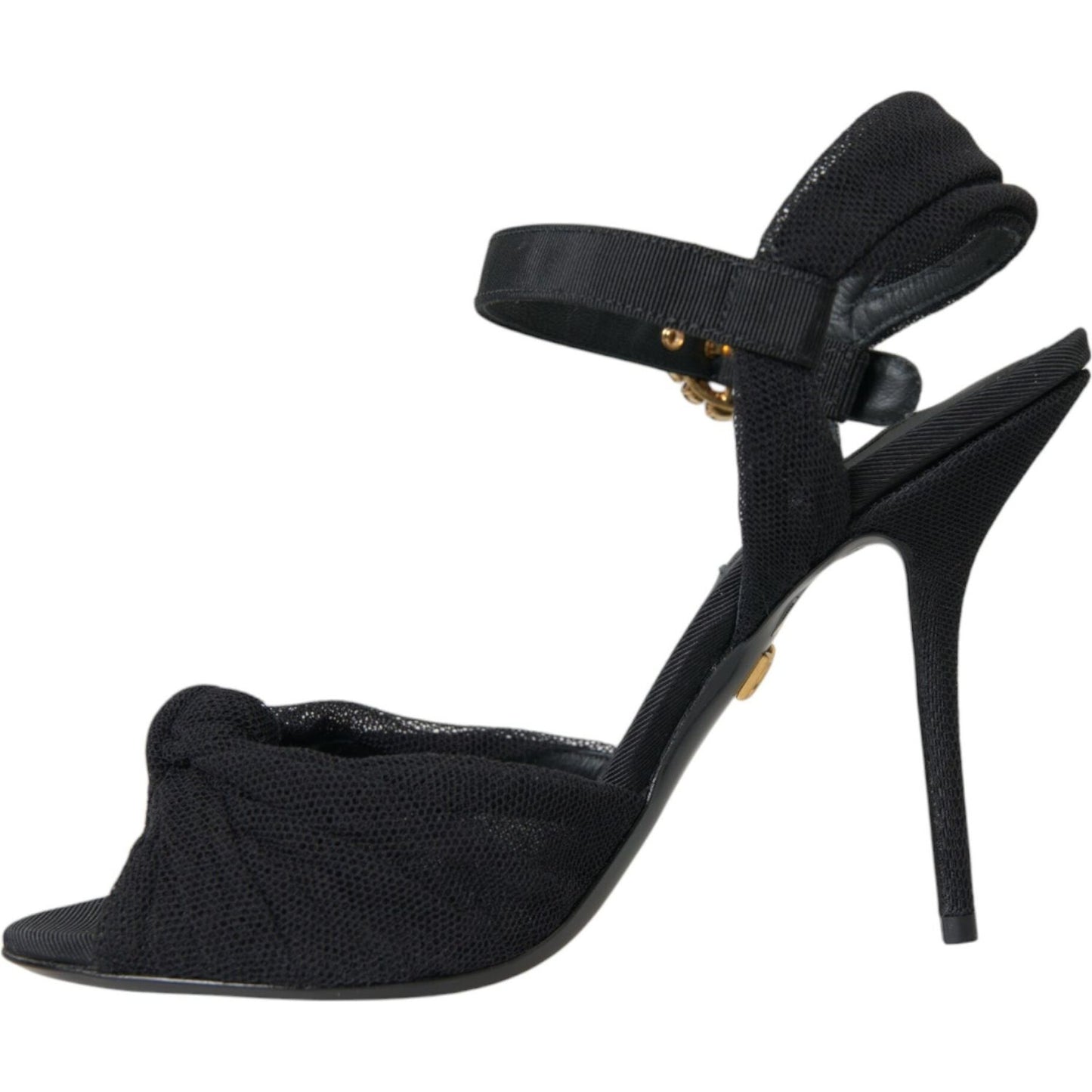 Dolce & Gabbana Black Suede Embellished Heels Sandals Shoes Dolce & Gabbana Dark Slate Gray