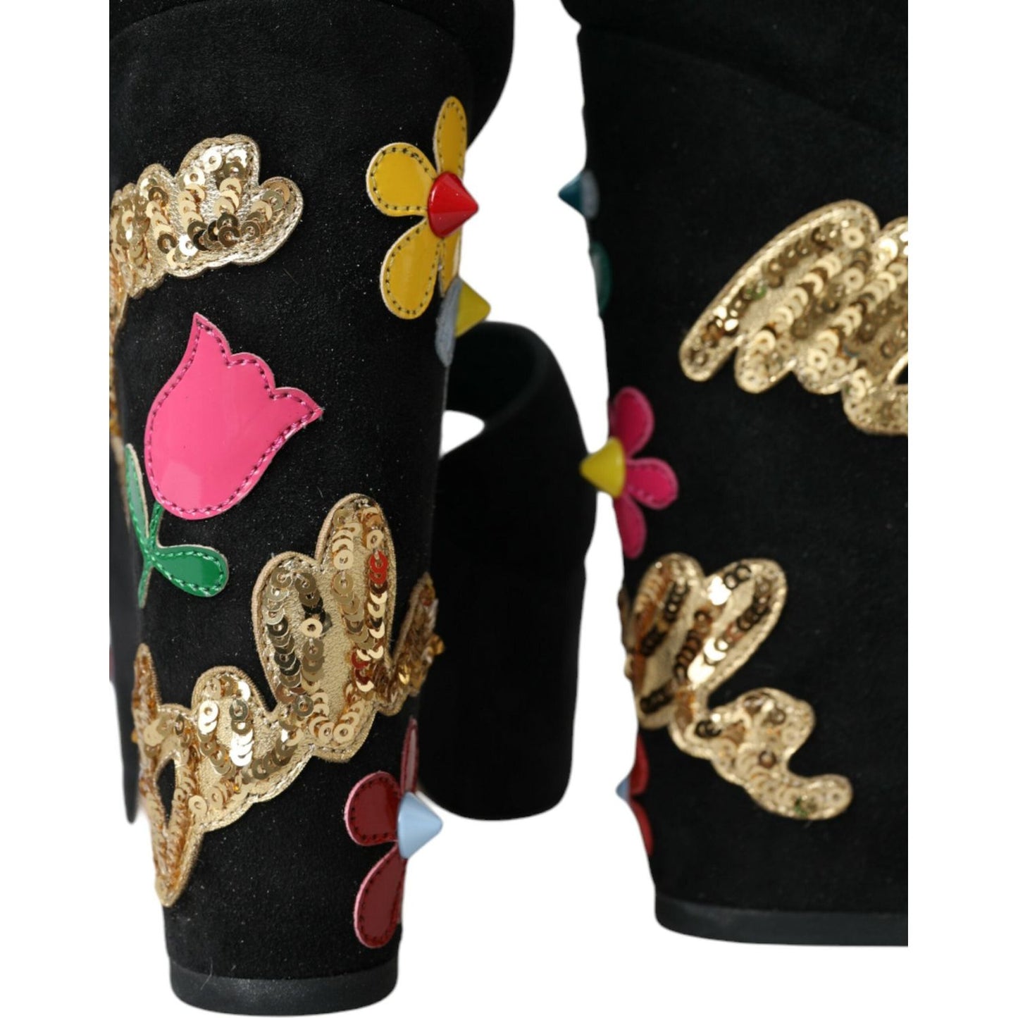 Dolce & Gabbana Black Floral Ankle Strap Heels Sandals Shoes Dolce & Gabbana Rosy Brown