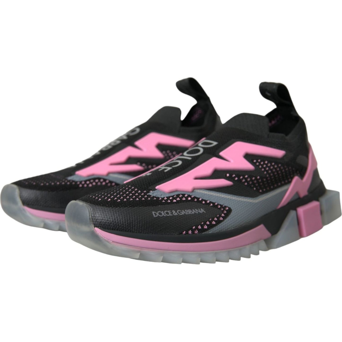 Dolce & Gabbana Black Pink Slip On Sorrento Sneakers Shoes Dolce & Gabbana Dark Slate Gray