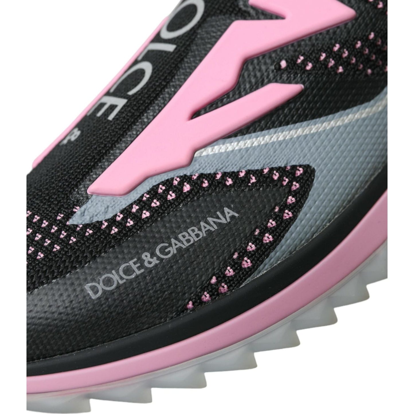 Dolce & Gabbana Black Pink Slip On Sorrento Sneakers Shoes Dolce & Gabbana Plum