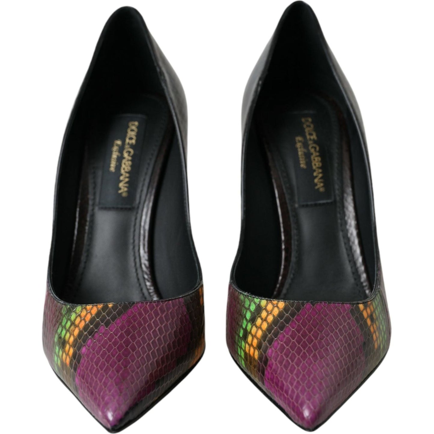 Dolce & Gabbana Multicolor Exotic Leather Heels Pumps Shoes Dolce & Gabbana Black