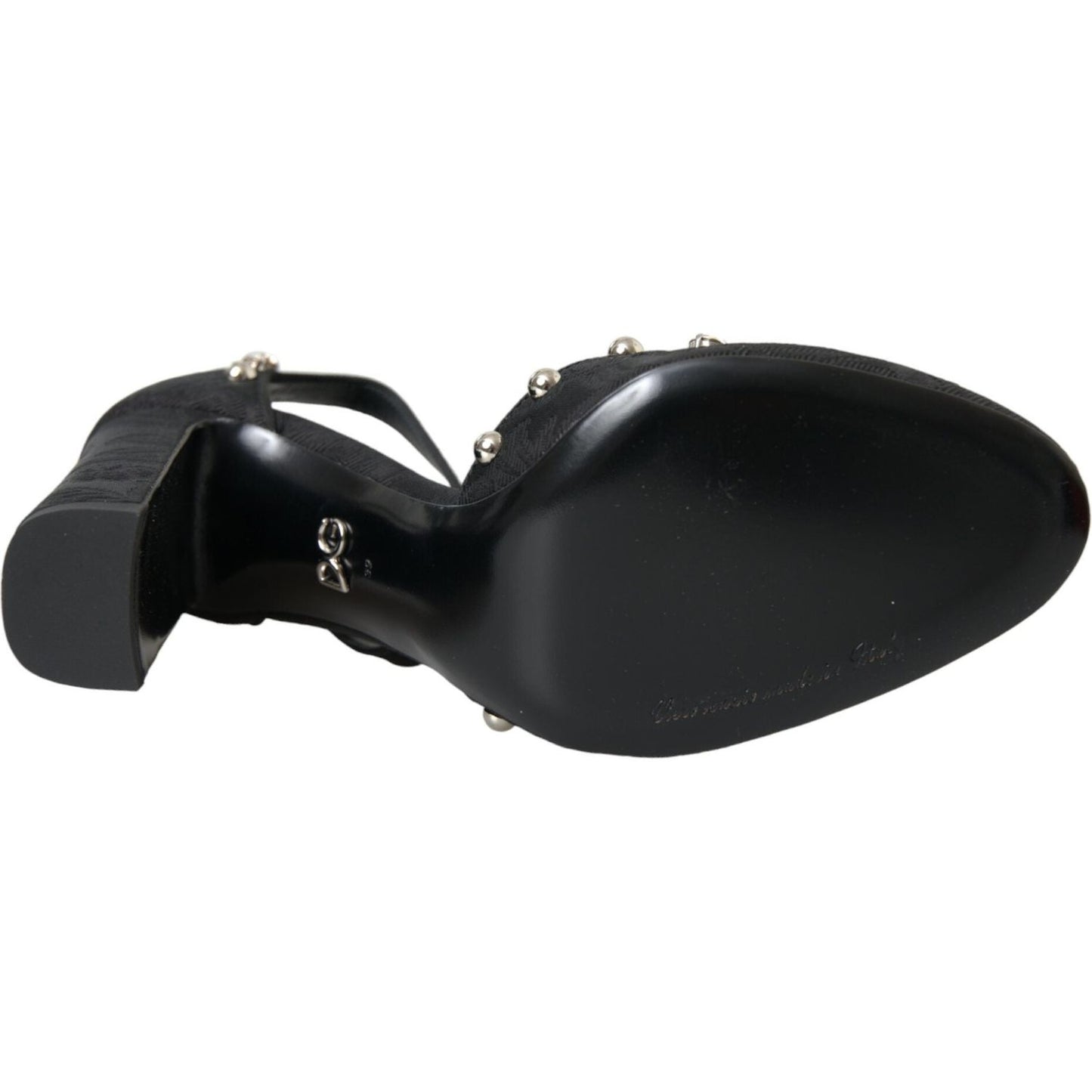 Dolce & Gabbana Black Lilies Crystal Heels Pumps Shoes Dolce & Gabbana Dark Slate Gray