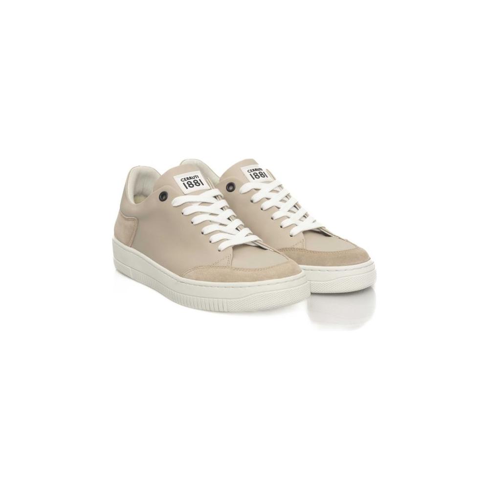Cerruti 1881 Beige Leather Women Sneaker Cerruti 1881 Light Gray