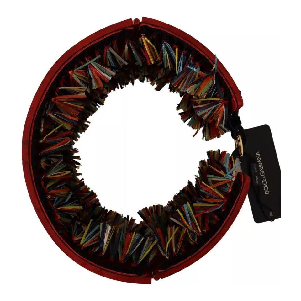 Dolce & Gabbana Multicolor Floral Wide Waist Carretto Belt Dolce & Gabbana Black