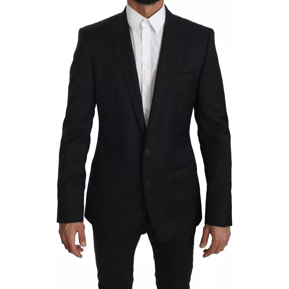 Dolce & Gabbana Black Slim Jacket Coat Blazer MARTINI Dolce & Gabbana Black