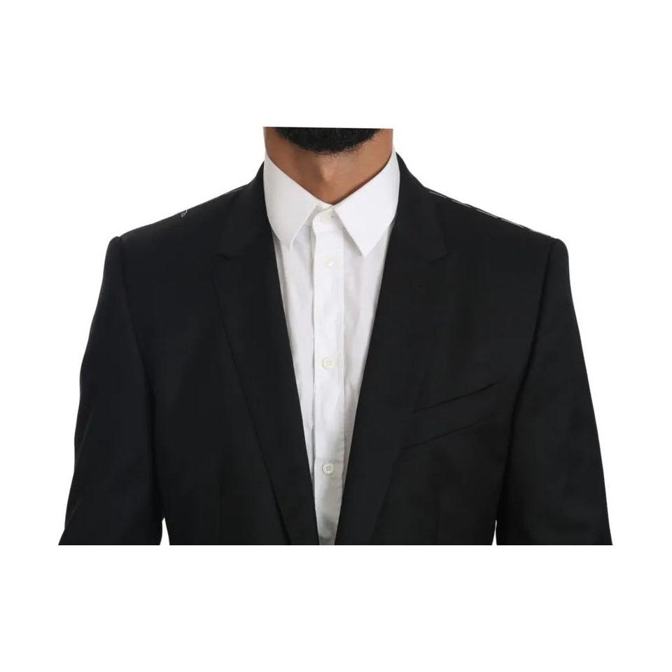 Dolce & Gabbana Black Slim Jacket Coat Blazer MARTINI Dolce & Gabbana Black