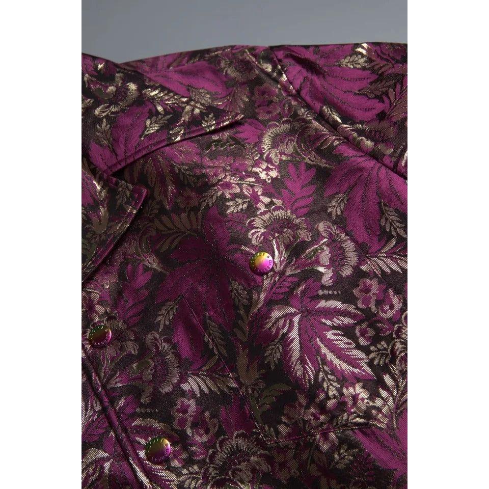 Dolce & Gabbana Fuchsia Pink Floral Jacquard Button Down Shirt Dolce & Gabbana Dark Slate Gray