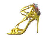 Dolce & Gabbana Yellow Butterfly Applique Sandals Shoes LA10351-37