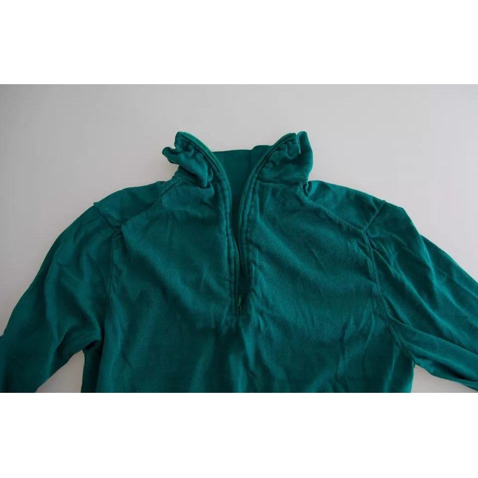 Dolce & Gabbana Dark Green Turtleneck Cropped Pullover Sweater Dolce & Gabbana Dark Slate Gray