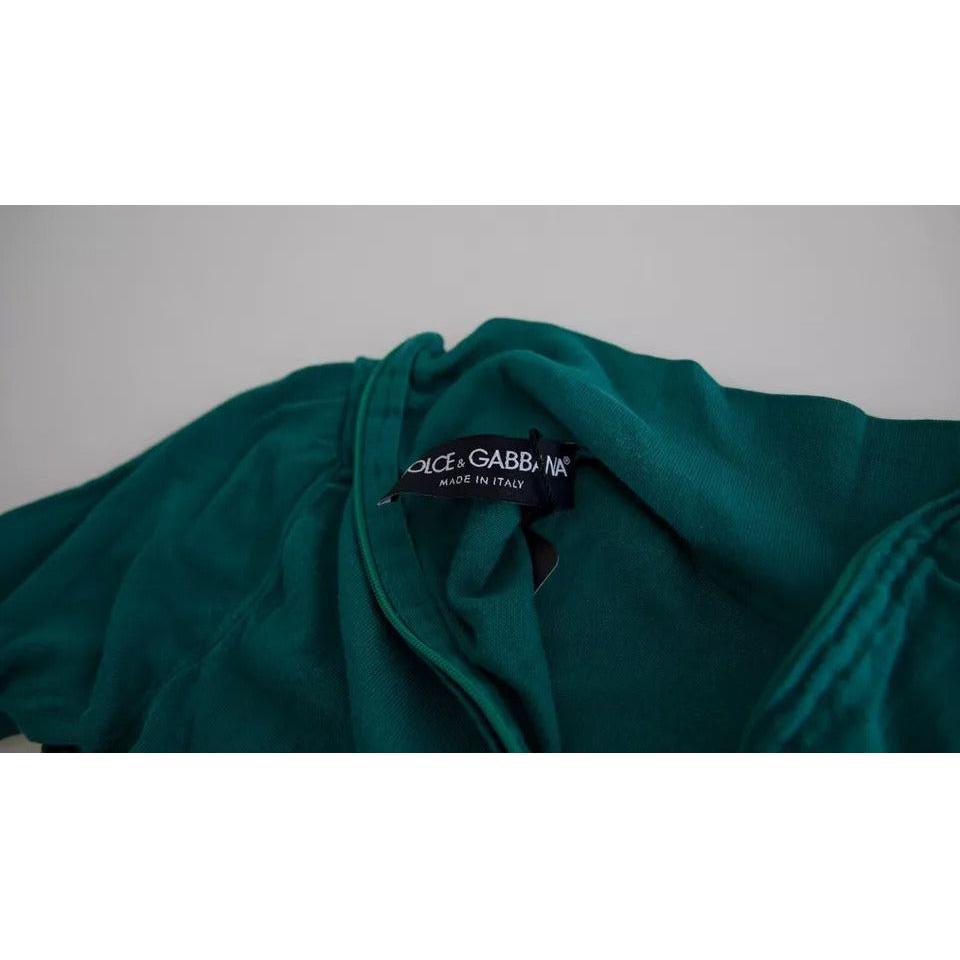 Dolce & Gabbana Dark Green Turtleneck Cropped Pullover Sweater Dolce & Gabbana Dark Slate Gray