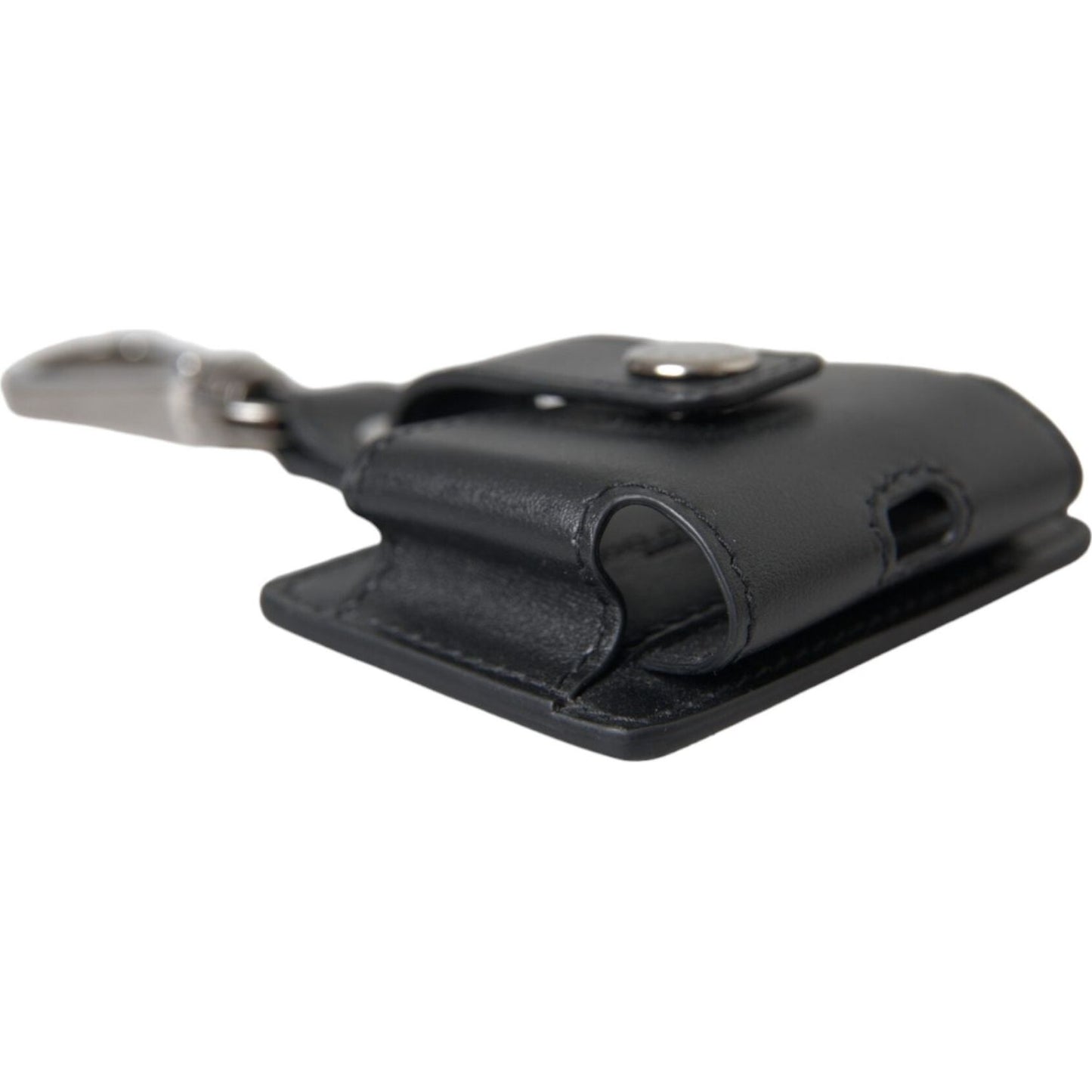 Dolce & Gabbana Black Plain Leather Silver Metal Airpods Case Dolce & Gabbana Dark Slate Gray