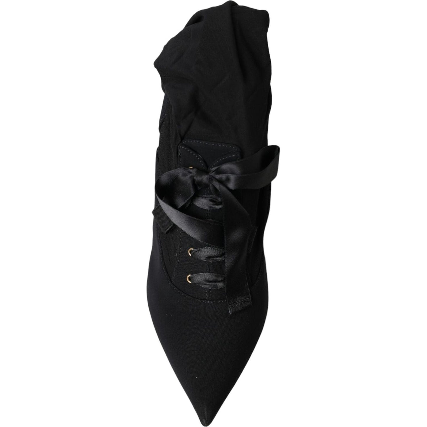 Dolce & Gabbana Black Stiletto Heels Mid Calf Boots Shoes Dolce & Gabbana Black