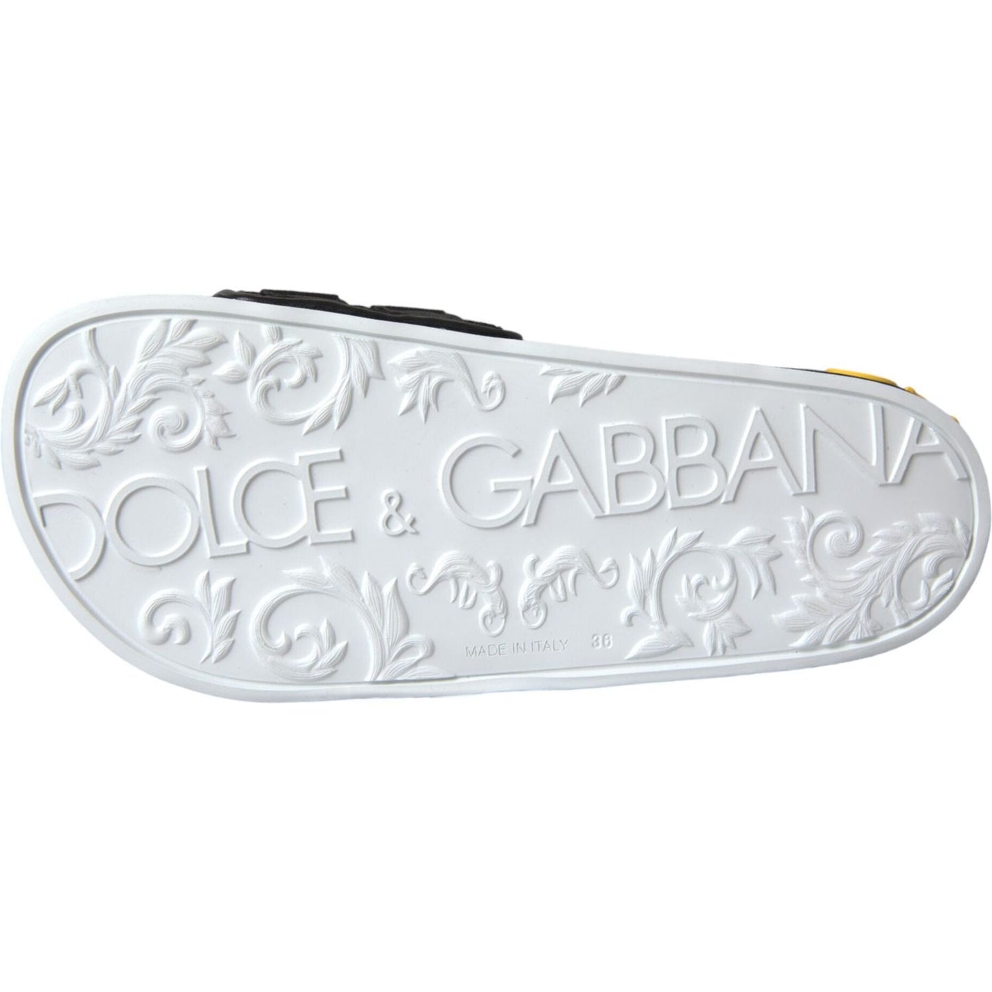 Dolce & Gabbana White Black Logo Beachwear Flats Sandals Shoes Dolce & Gabbana Light Gray