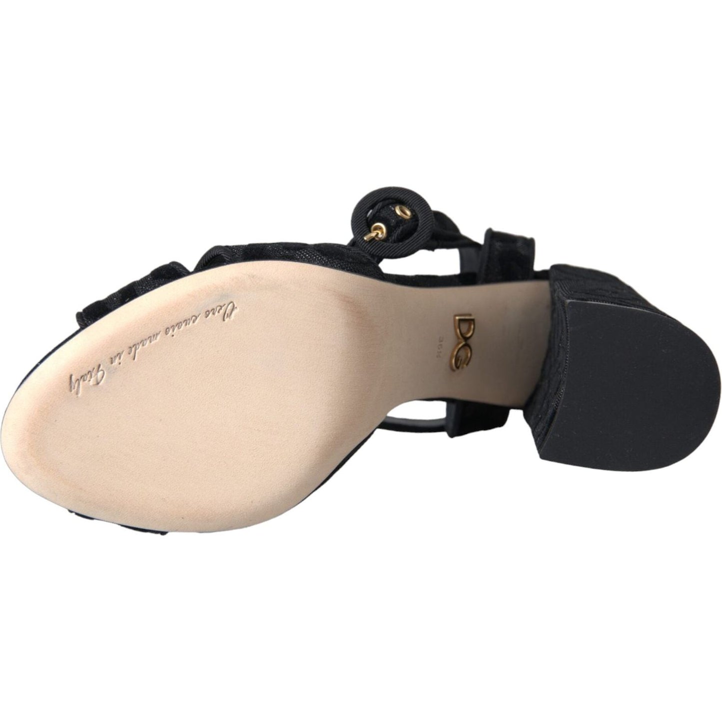 Dolce & Gabbana Black Leopard Suede Heels Sandals Shoes Dolce & Gabbana Dark Slate Gray