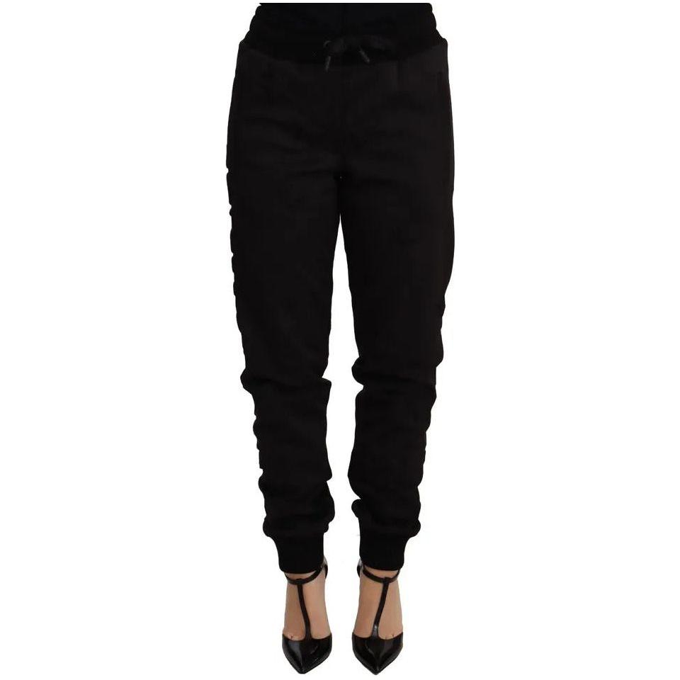 Dolce & Gabbana Black Jogger Women Polyester Pants PAN72303-36