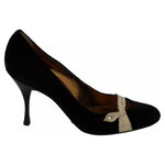 Dolce & Gabbana Black Velvet Ayers High Heels Pumps Shoes LA7372-39