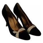 Dolce & Gabbana Black Velvet Ayers High Heels Pumps Shoes LA7372-39