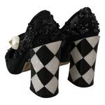 Dolce & Gabbana Black Floral Embellish Heels Mary Janes Pumps Shoes LA7796-39
