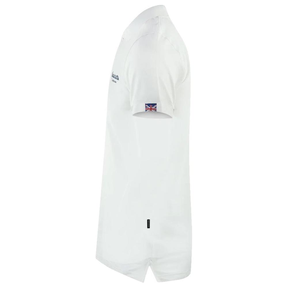 Aquascutum Elegant White Cotton Polo Shirt Aquascutum Lavender
