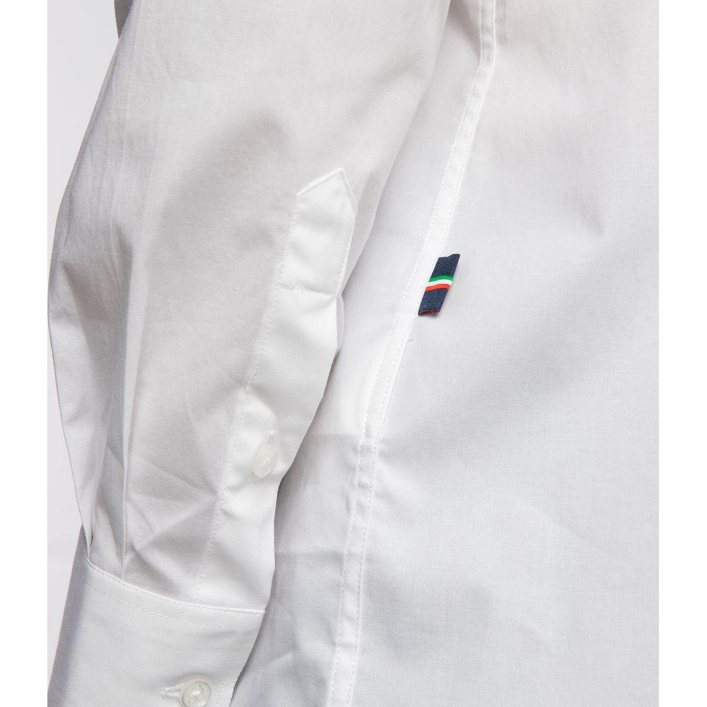 Aeronautica Militare White Cotton Men's Shirt Aeronautica Militare Light Gray
