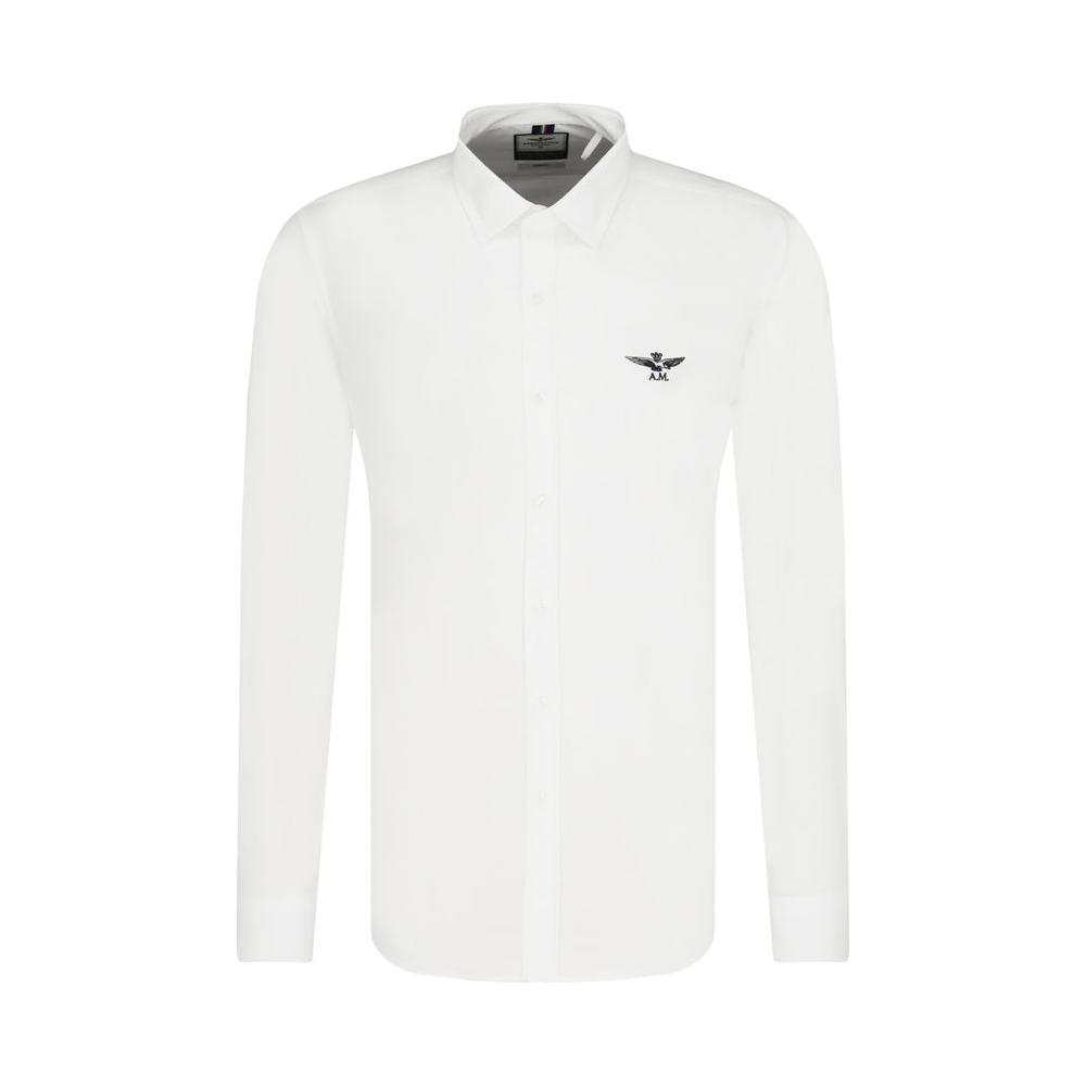 Aeronautica Militare White Cotton Men's Shirt Aeronautica Militare White Smoke