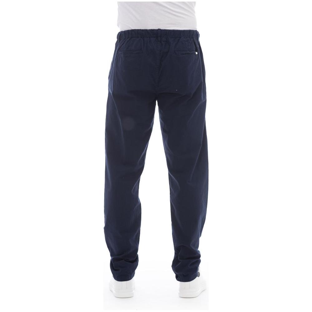Baldinini Trend Blue Cotton Men Chino Trouser Baldinini Trend Dark Slate Gray
