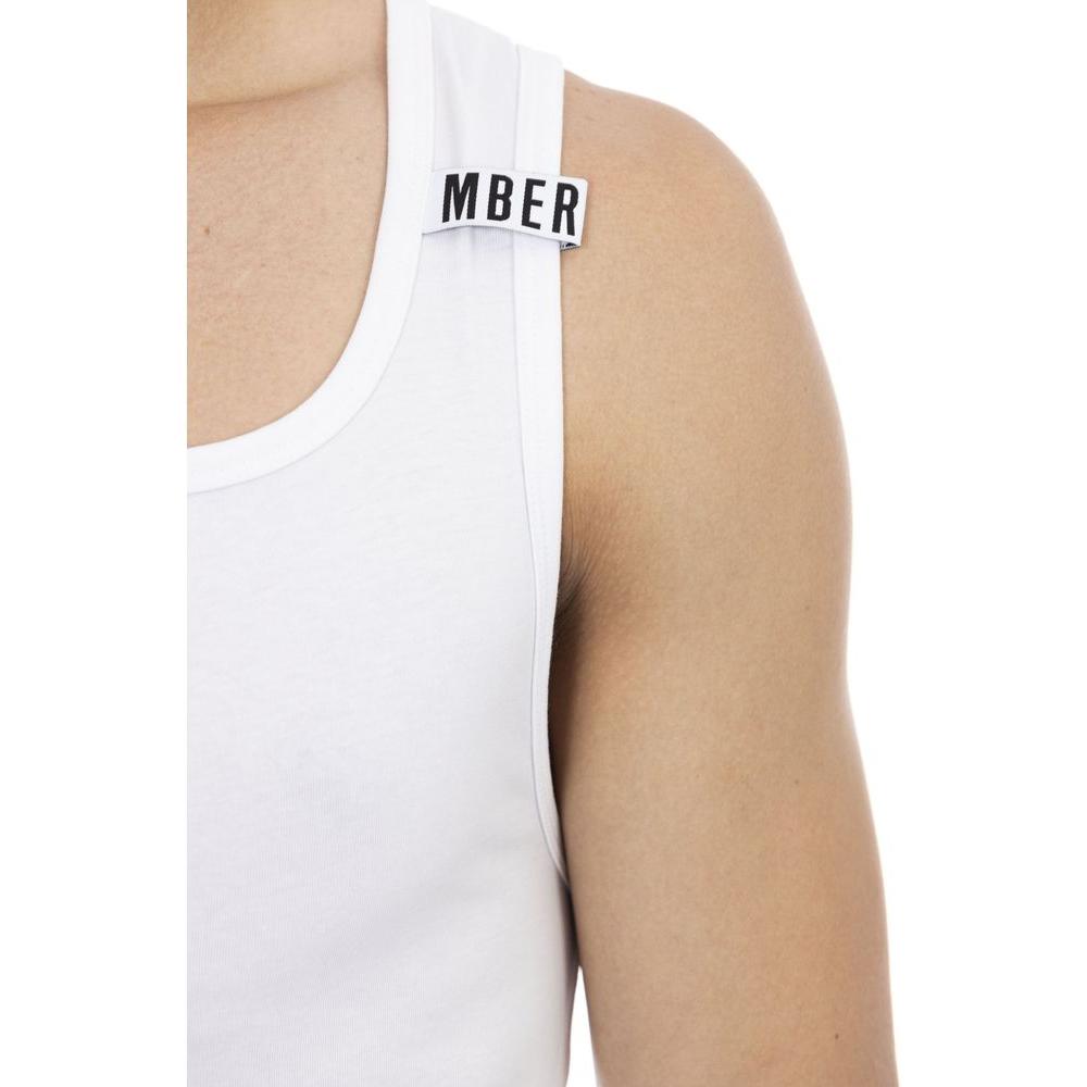 Bikkembergs White Cotton Men's Tank Top Bikkembergs Light Gray