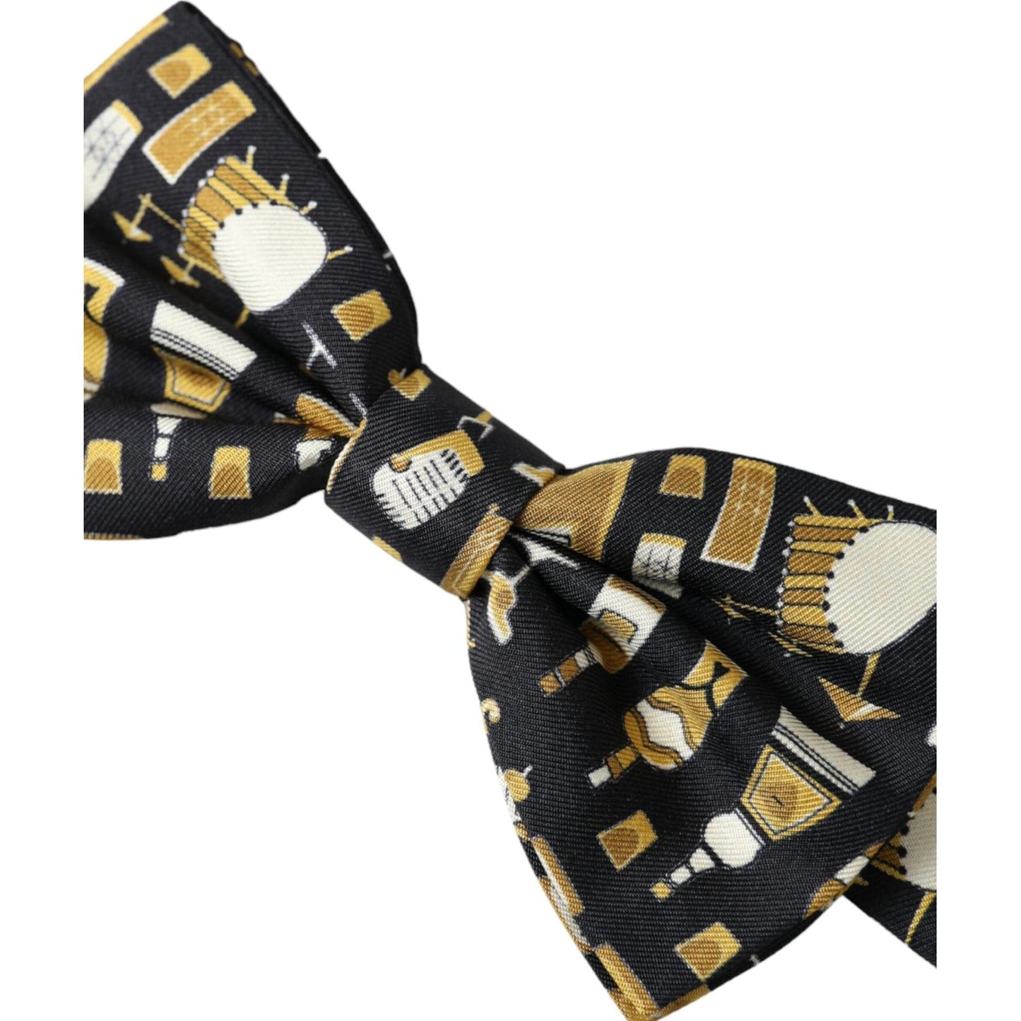 Dolce & Gabbana Black Silk Cocktail Adjustable Neck Men Bow Tie Dolce & Gabbana Tan