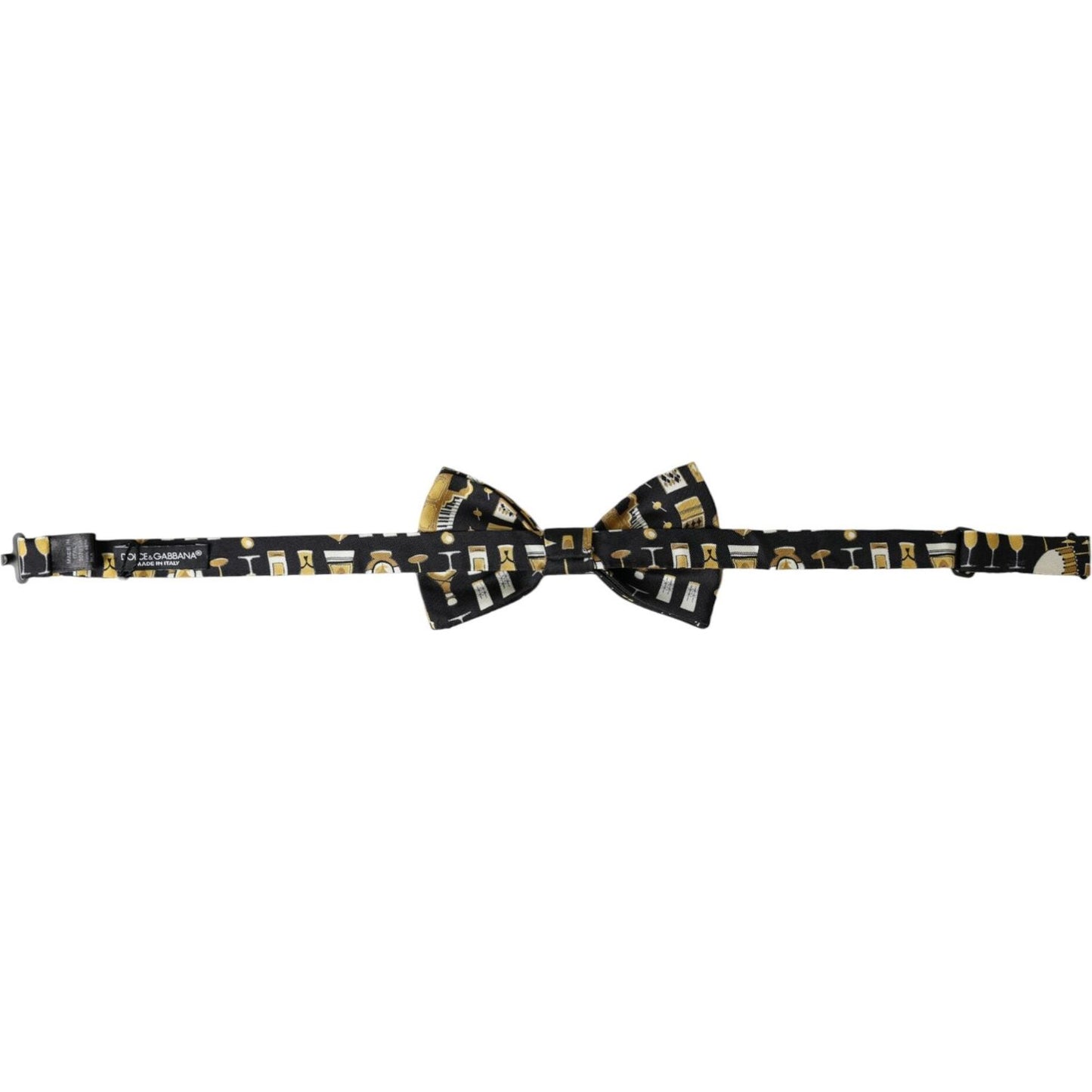Dolce & Gabbana Black Silk Cocktail Adjustable Neck Men Bow Tie Dolce & Gabbana Gray