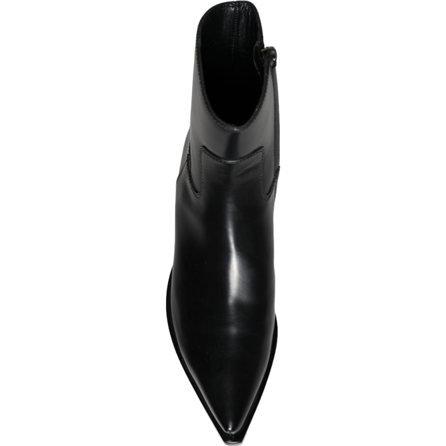 Dolce & Gabbana Black Leather Ankle Boots Booties Shoes Dolce & Gabbana Black