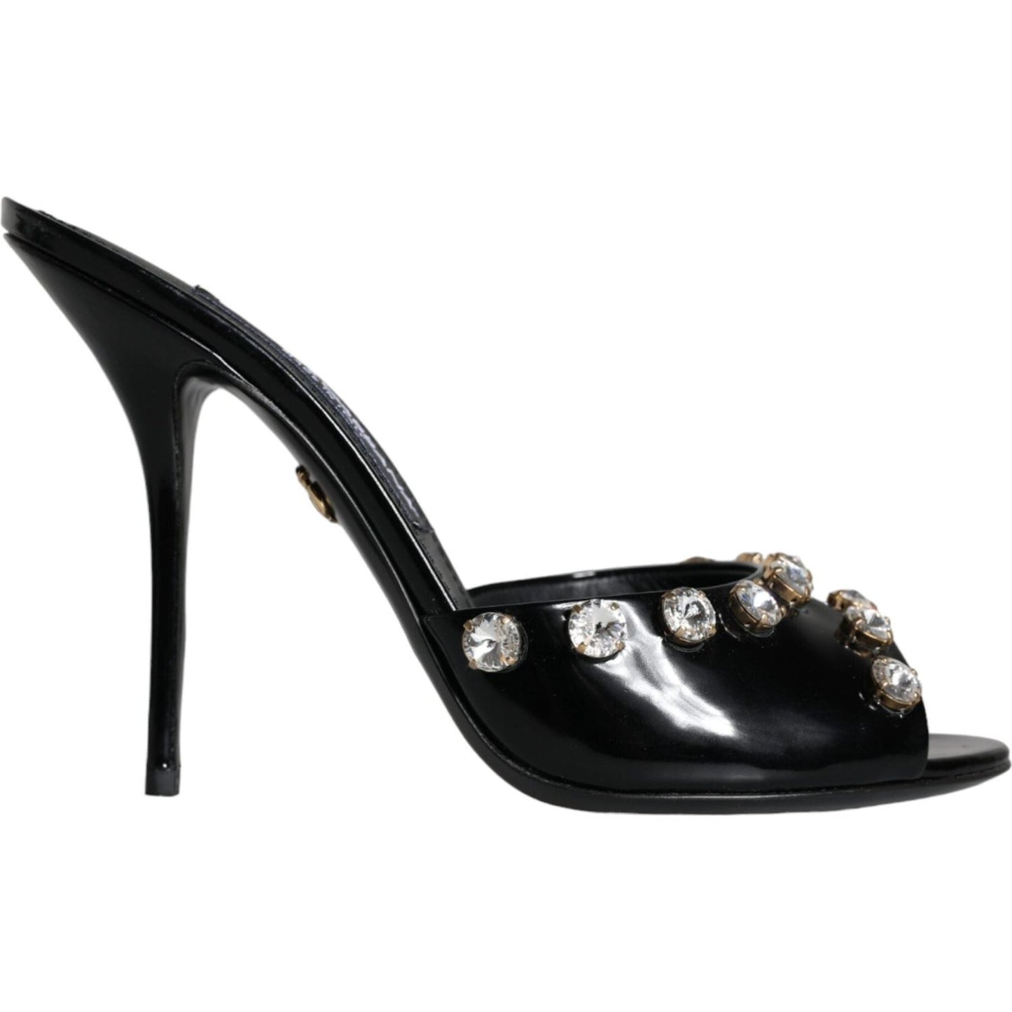 Dolce & Gabbana Black Crystal Heels Keira Sandals Shoes Dolce & Gabbana Black