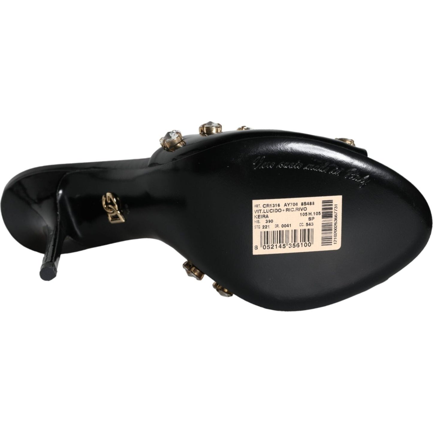 Dolce & Gabbana Black Crystal Heels Keira Sandals Shoes Dolce & Gabbana Black