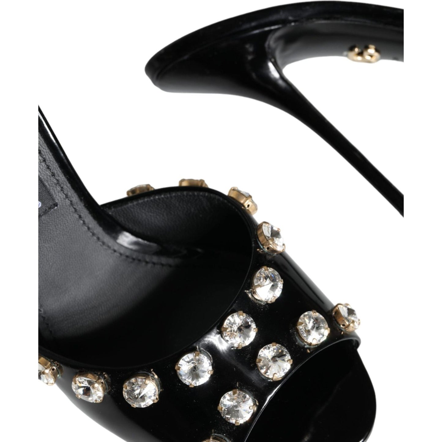 Dolce & Gabbana Black Crystal Heels Keira Sandals Shoes Dolce & Gabbana Black