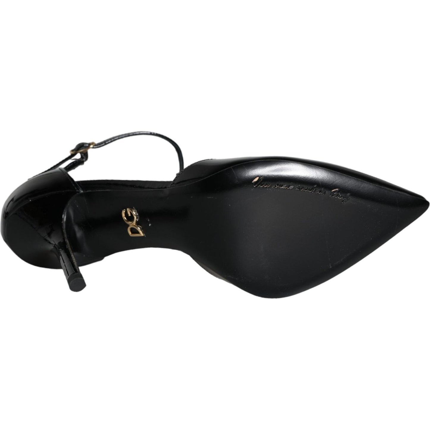 Dolce & Gabbana Black Leather T-strap Stiletto High Heels Shoes Dolce & Gabbana Black