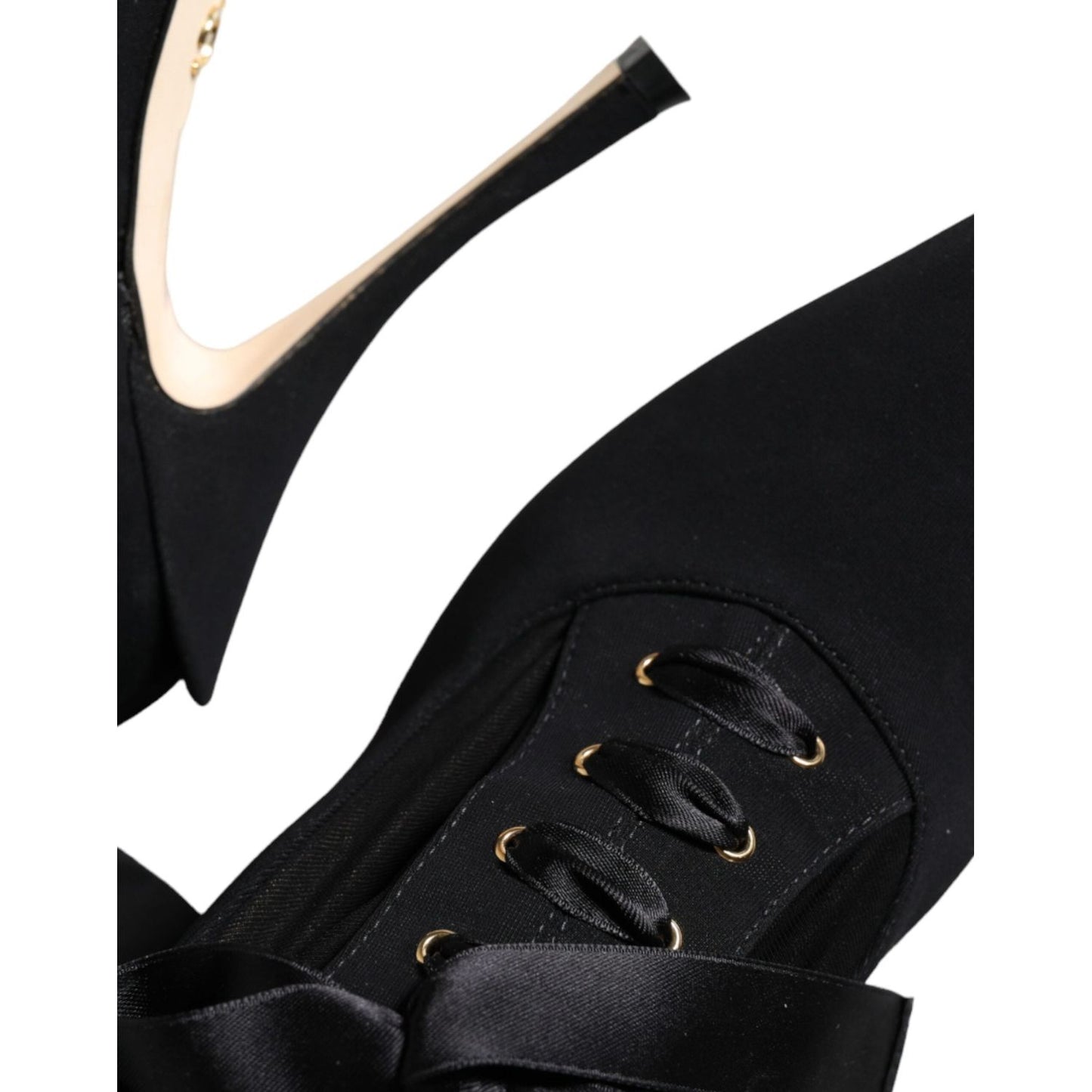 Dolce & Gabbana Black Stiletto Heels Mid Calf Boots Shoes Dolce & Gabbana Black