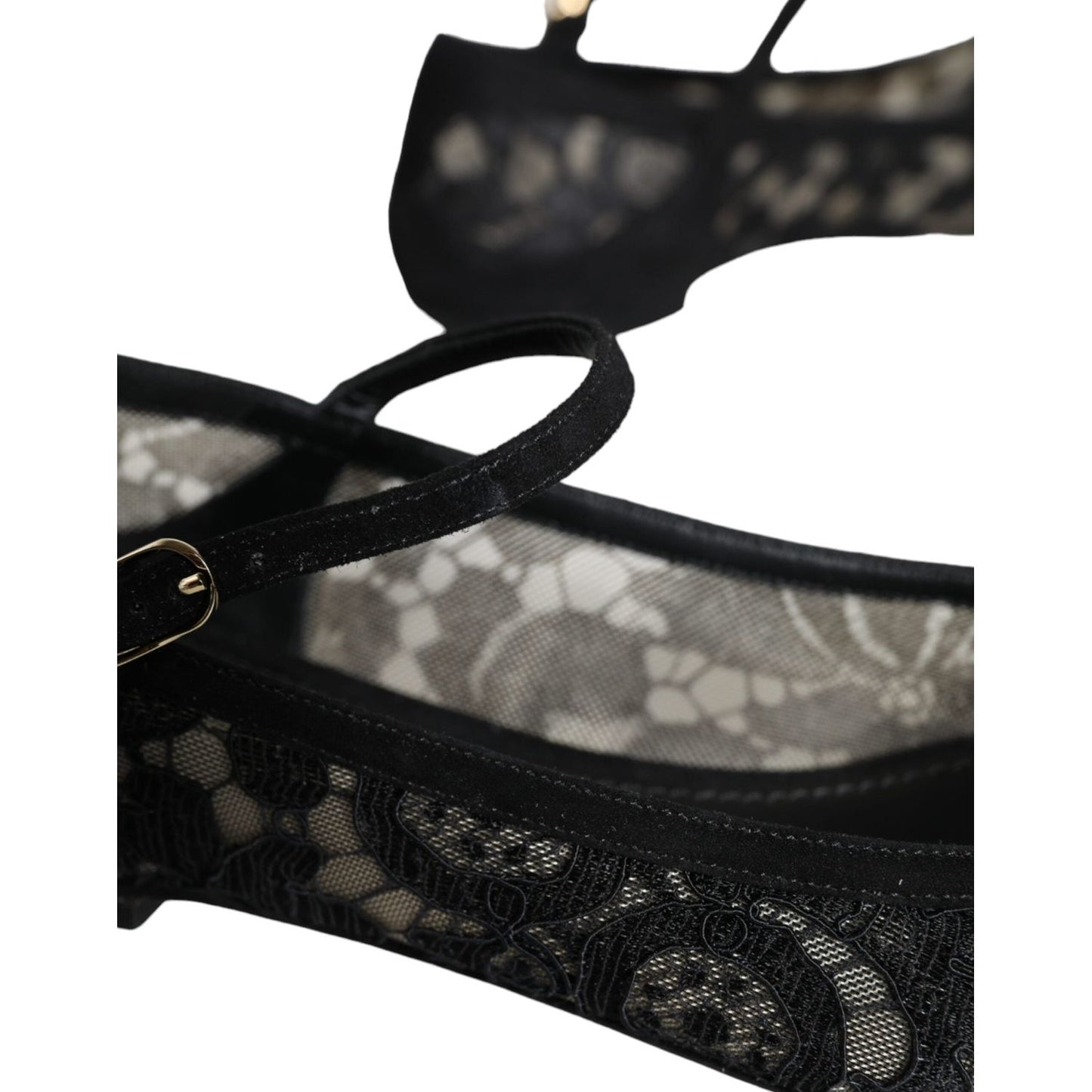 Dolce & Gabbana Black Taormina Lace Bellucci Flats Shoes Dolce & Gabbana Black