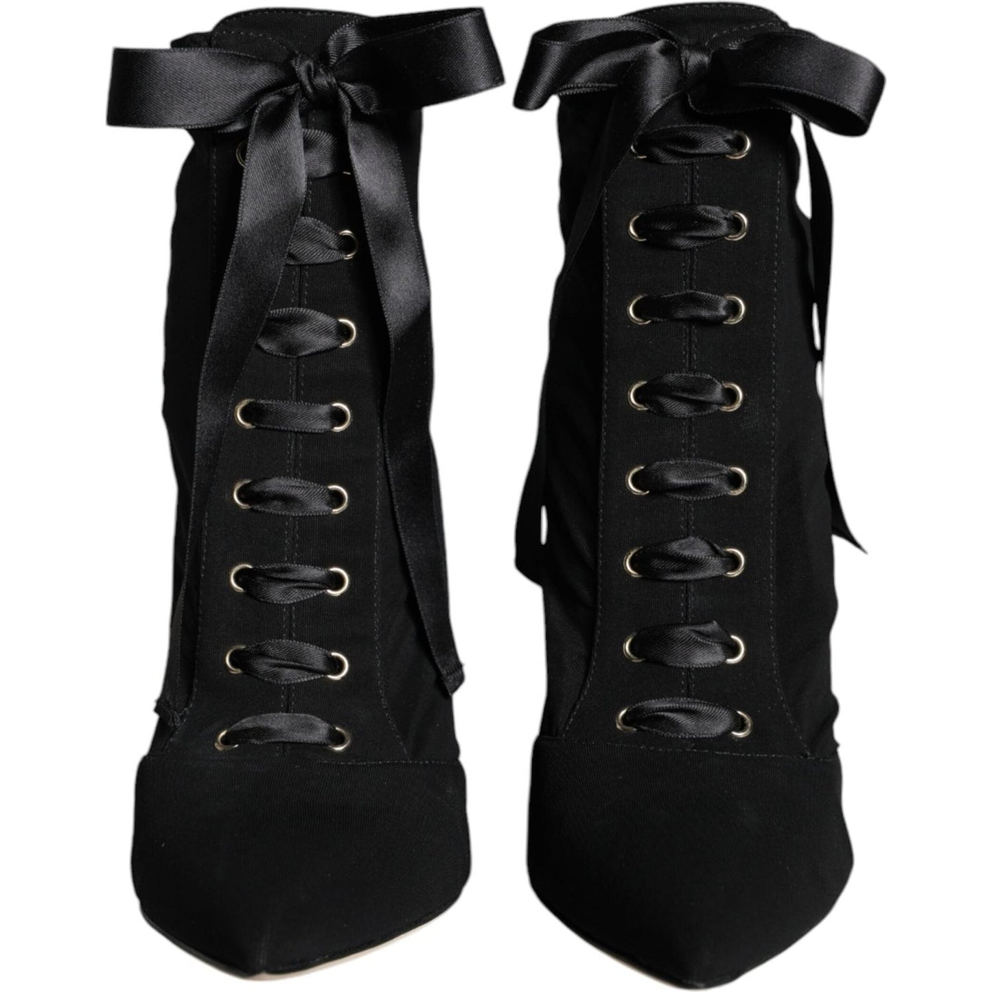 Dolce & Gabbana Black Jersey Stretch Ankle Booties Shoes Dolce & Gabbana Black