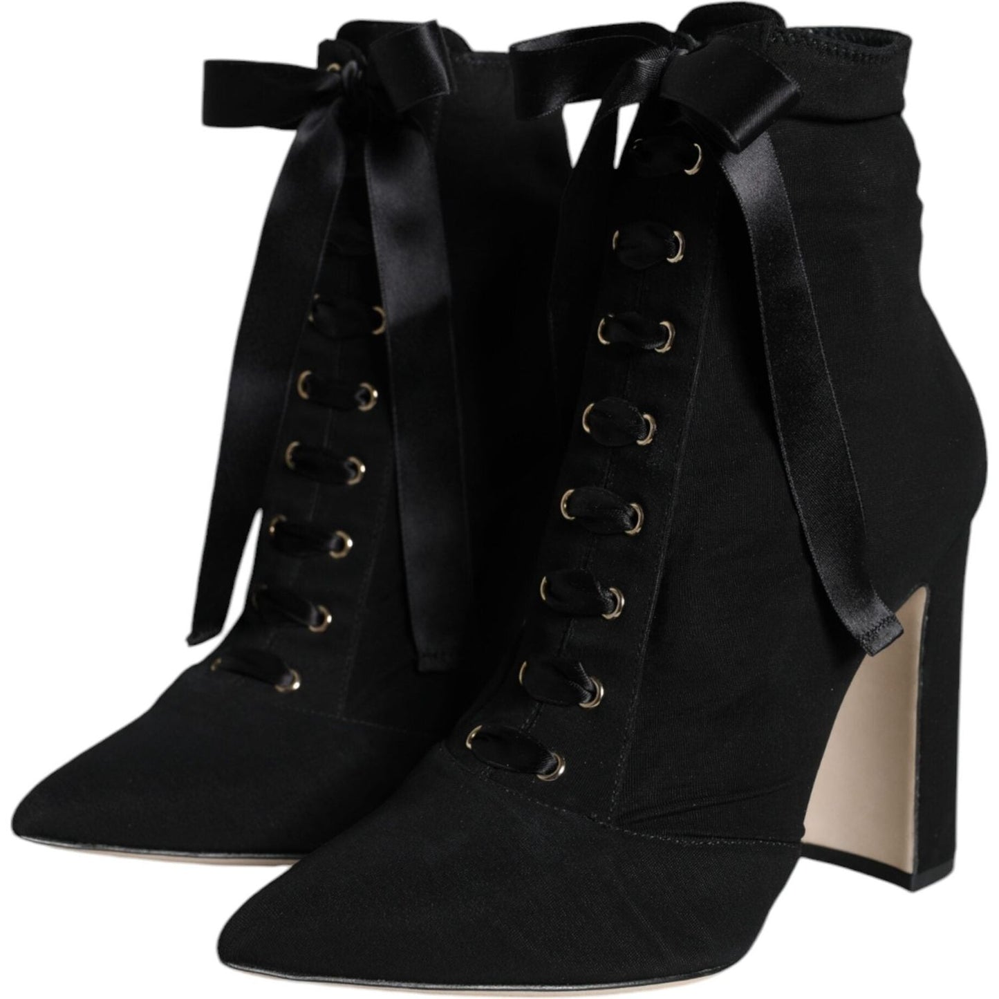 Dolce & Gabbana Black Jersey Stretch Ankle Booties Shoes Dolce & Gabbana Black