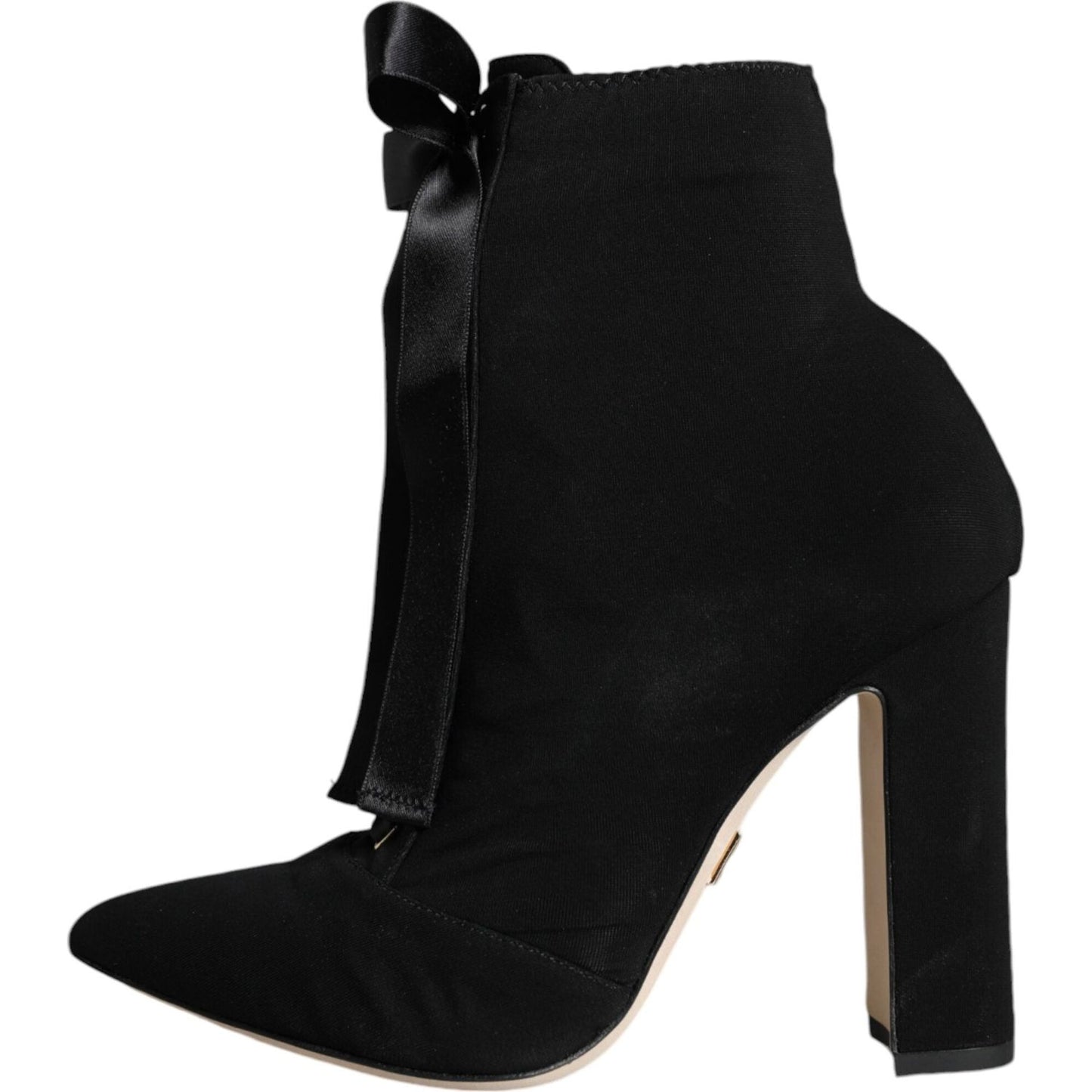 Dolce & Gabbana Black Jersey Stretch Ankle Booties Shoes Dolce & Gabbana Black