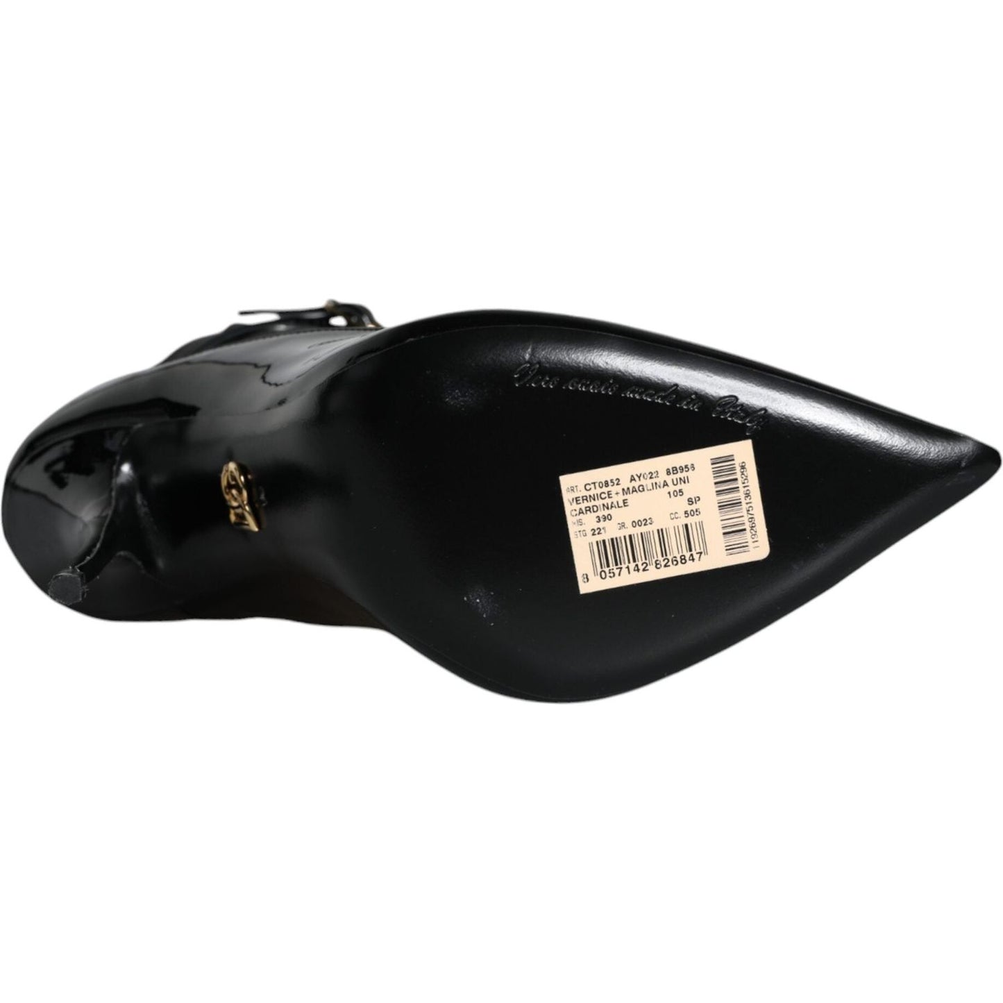 Dolce & Gabbana Black Leather Stilettos Booties Socks Shoes Dolce & Gabbana Black