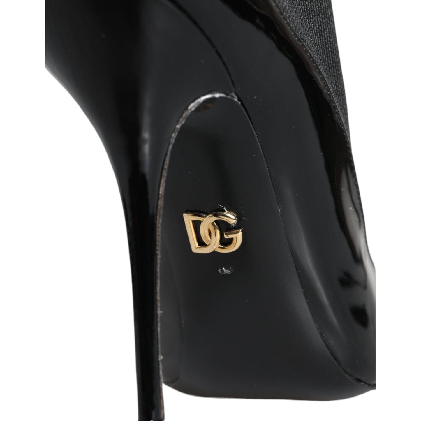 Dolce & Gabbana Black Leather Stilettos Booties Socks Shoes Dolce & Gabbana Dark Slate Gray