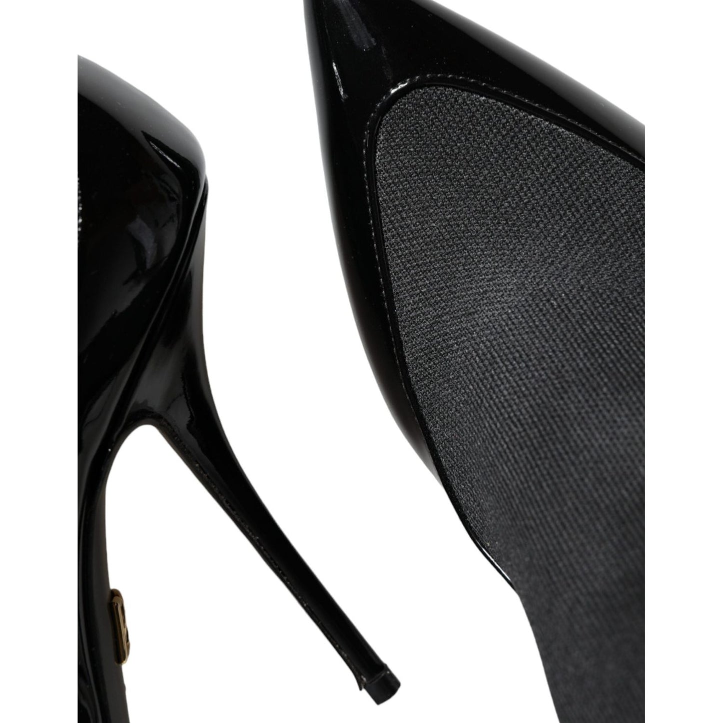 Dolce & Gabbana Black Leather Stilettos Booties Socks Shoes Dolce & Gabbana Dark Slate Gray