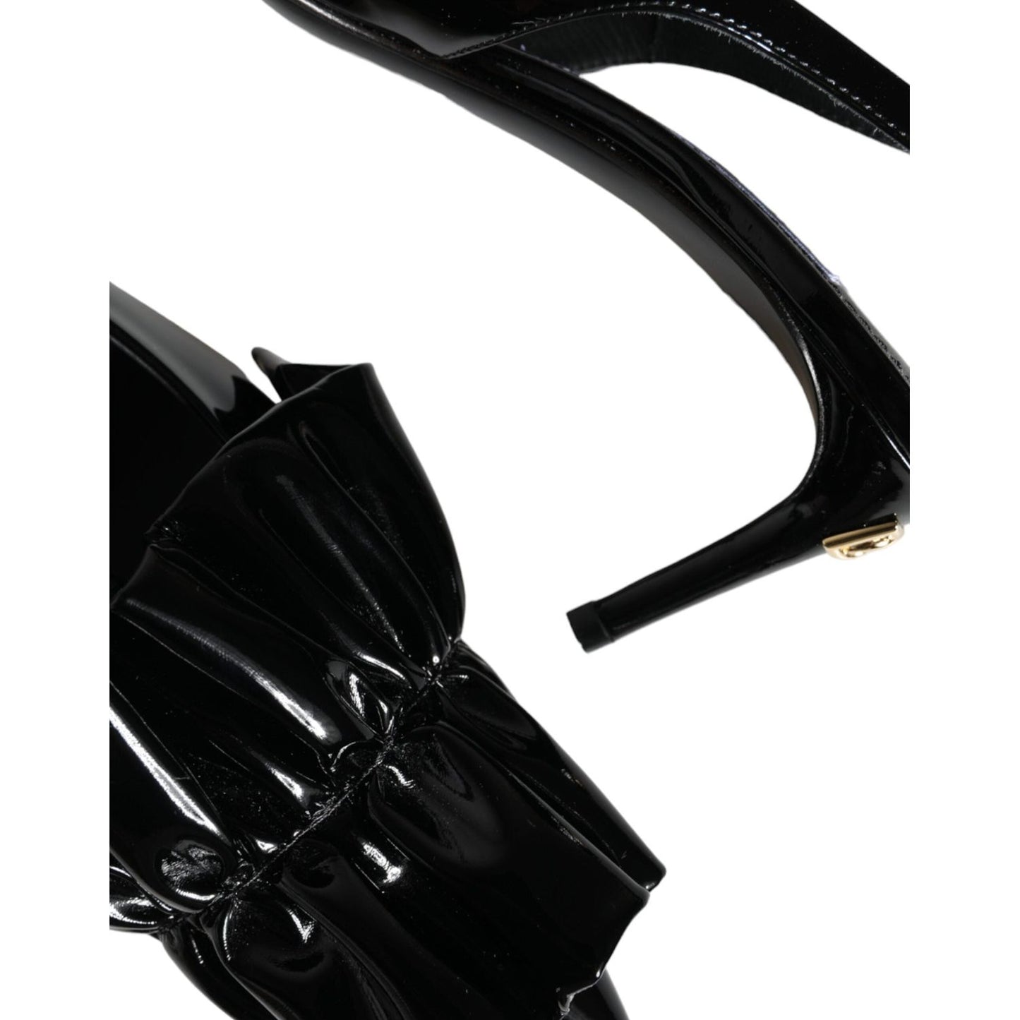 Dolce & Gabbana Black Patent Leather Heels Slingback Shoes Dolce & Gabbana Black