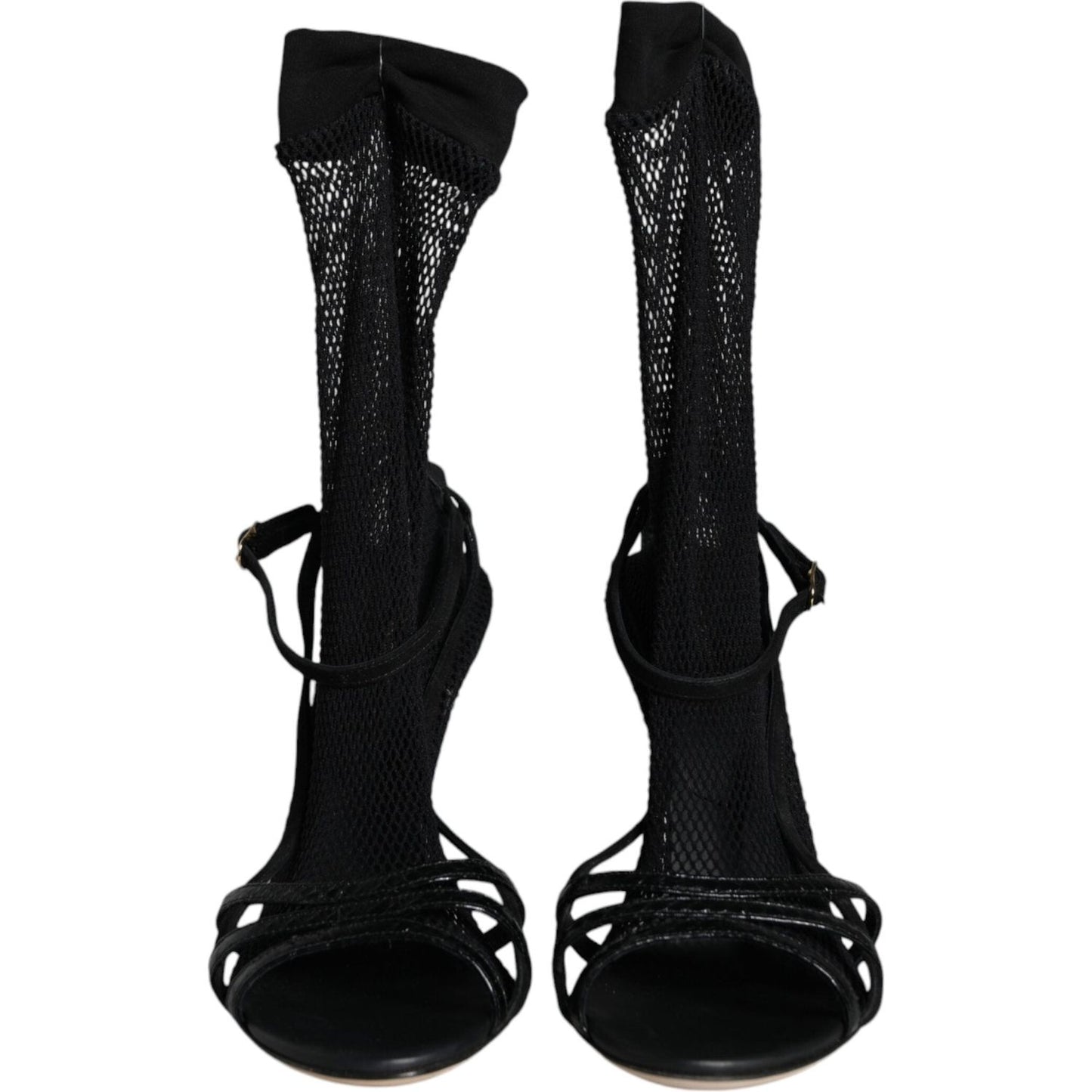 Dolce & Gabbana Black Mesh Stiletto Heels Sandals Shoes Dolce & Gabbana Black