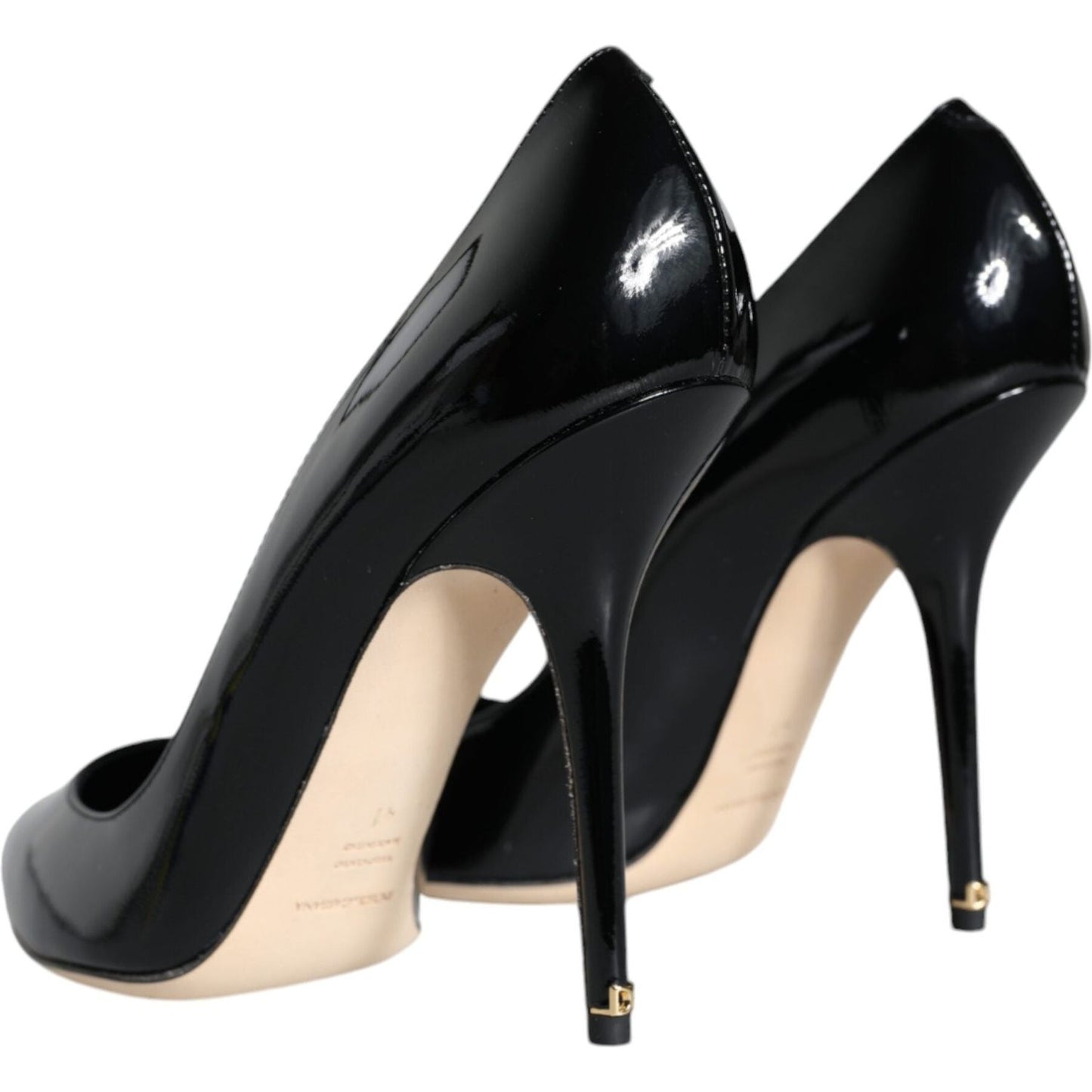 Dolce & Gabbana Black Patent Leather Bellucci Pumps Heels Shoes Dolce & Gabbana Gray