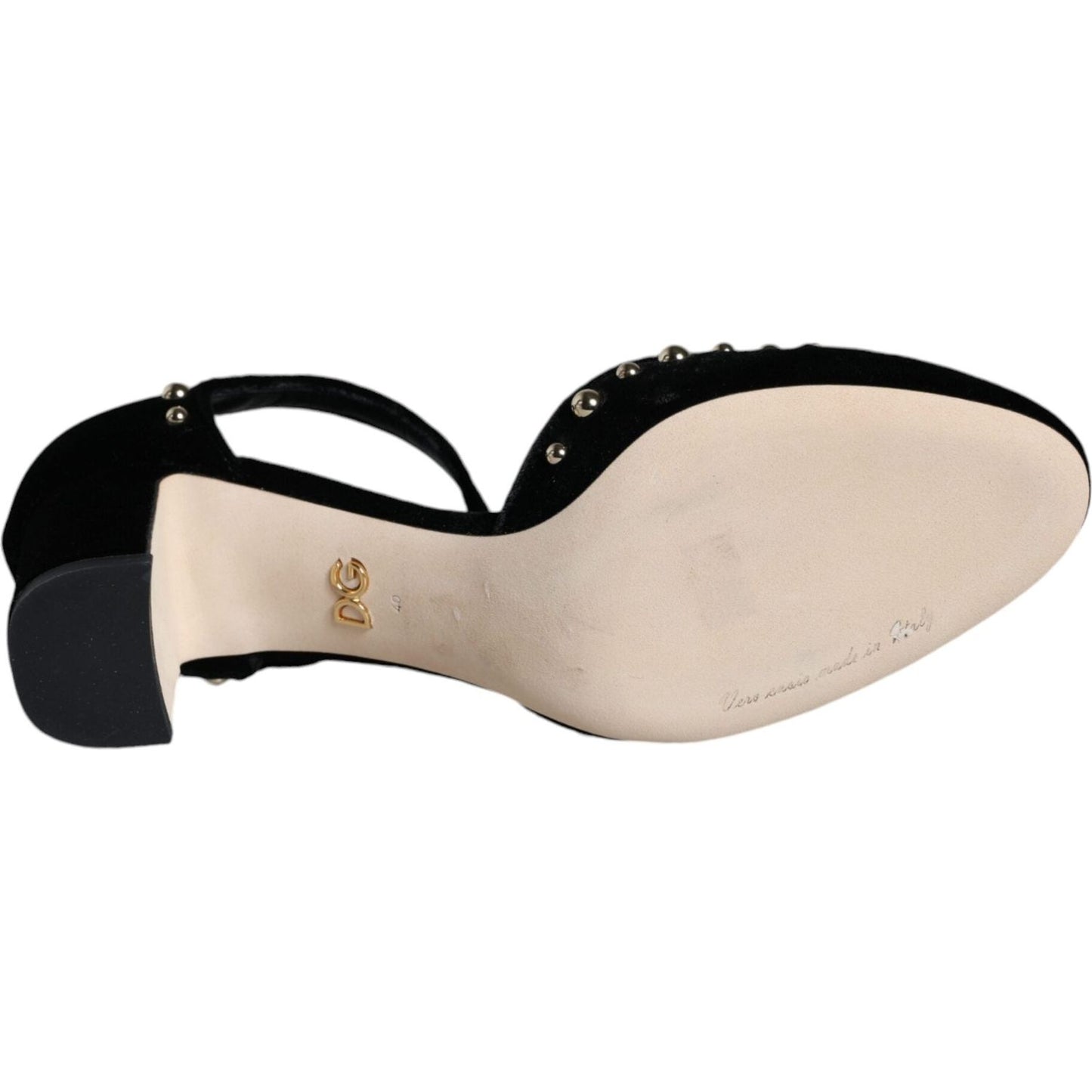 Dolce & Gabbana Black Velvet Roses Ankle Strap Pumps Shoes Dolce & Gabbana Black