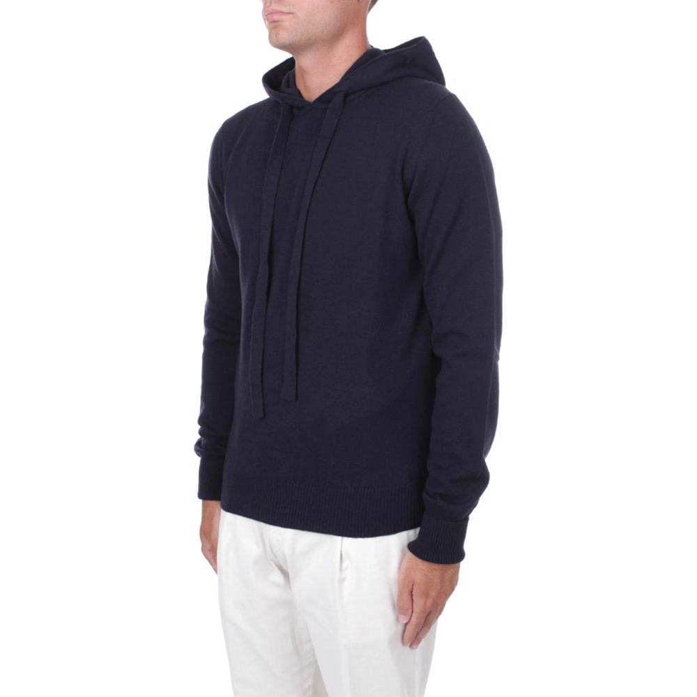 Alpha Studio Blue Wool Men's Hoodie Alpha Studio Light Gray