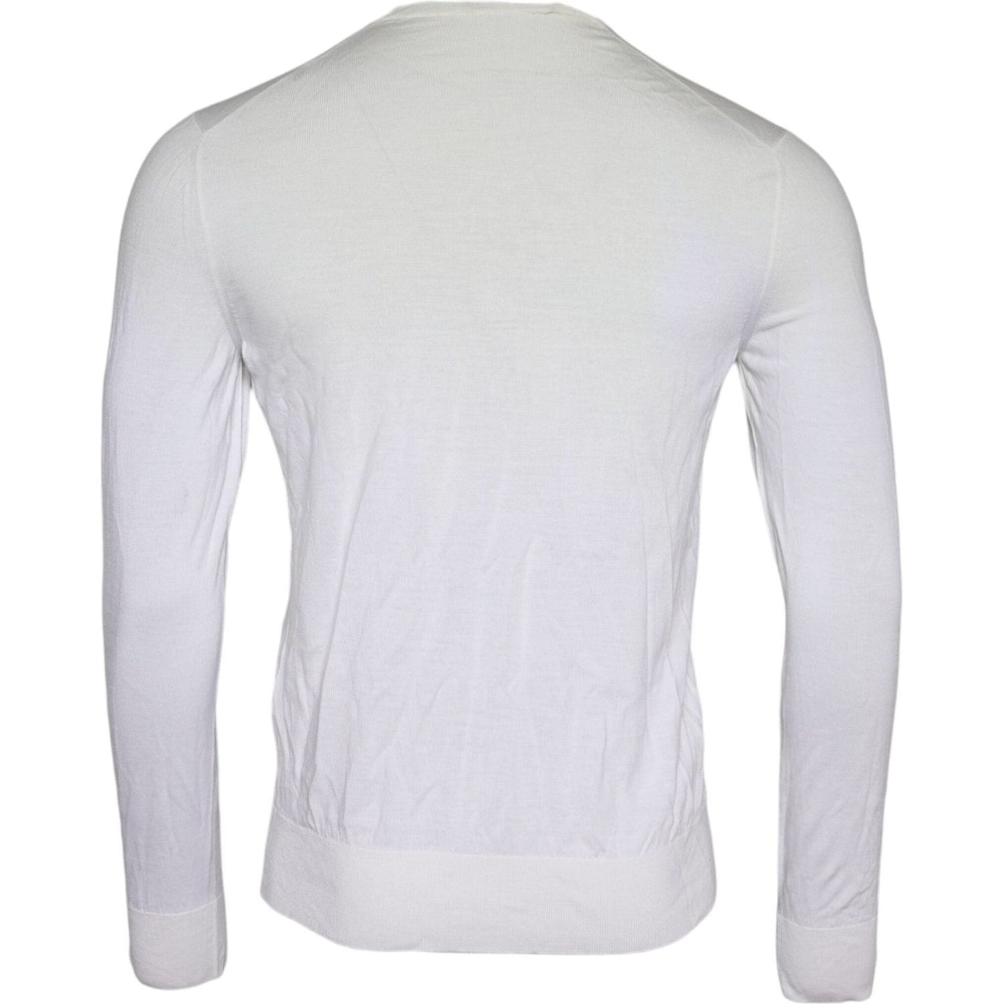 Dolce & Gabbana Off White Wool Turtle Neck Pullover Sweater Dolce & Gabbana Light Gray