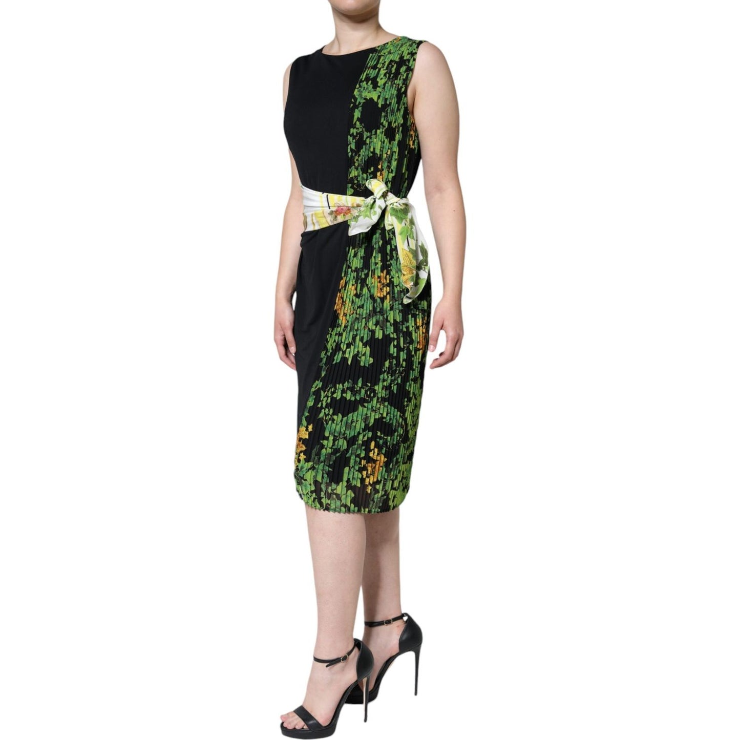 Roberto Cavalli Multicolor Floral Sheath Knee Length Dress Roberto Cavalli Gray